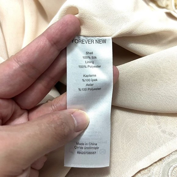 Forever New Silk Embroidered Sequin Sleeveless Chiffon Dress Size 8 XS Party - Picture 7 of 7